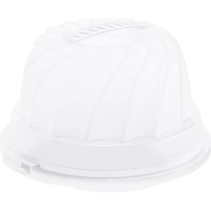 Rotho Fresh Kuchenbehälter - Gugelhupf, Kunststoff BPA-frei, weiss - transparent, 25 x25 x15 cm