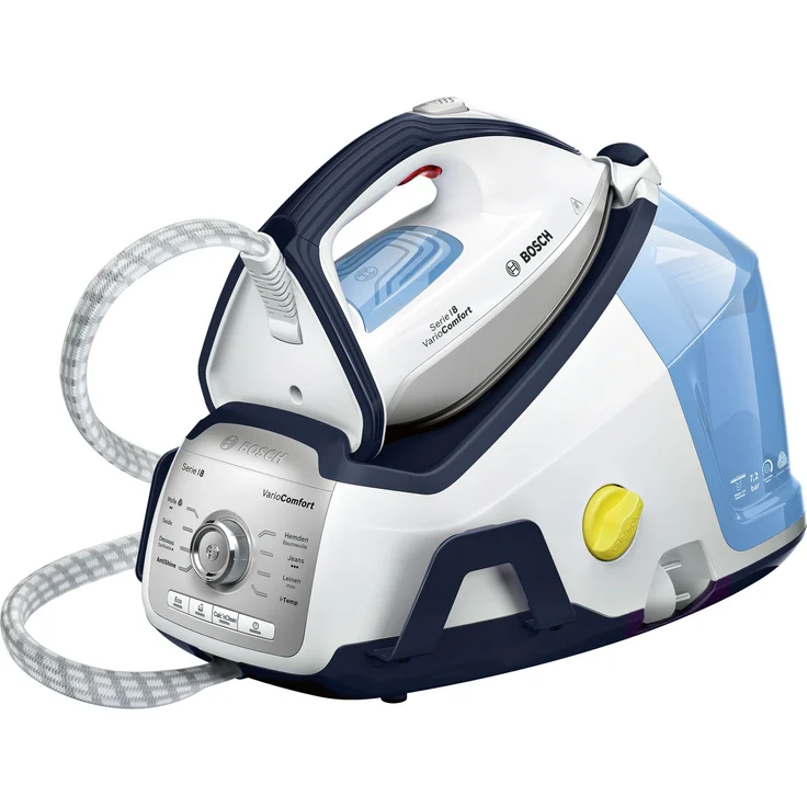 Bosch TDS8060DE VarioComfort Serie 8 Dampfbügelstation, Funktion iTemp & ECO Funktion, 2400 W, Weiß und Blau – Bild 1