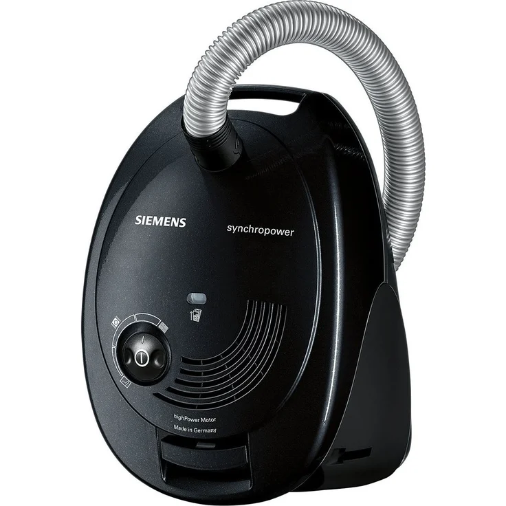 Siemens Bodenstaubsauger mit Beutel VS06A212, sehr niedriger Stromverbrauch, HighPower Motor, XL Beutelvolumen, langes Kabel, Hygienefilter, 600 Watt, schwarz – Bild 2