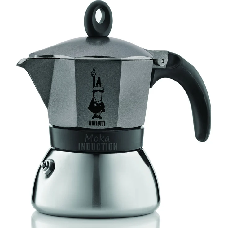 Bialetti 4823 Moka Induction Espressokocher, Aluminium, 6 Cups, anthrazit – Bild 1