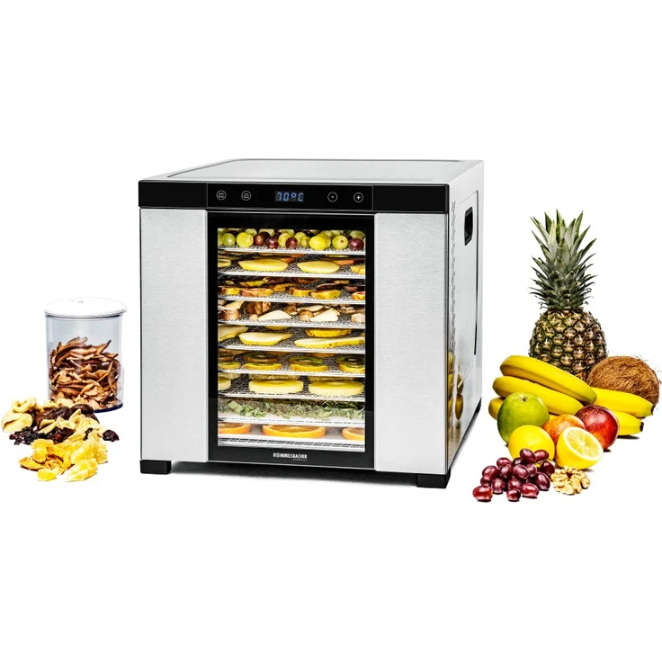 Rommelsbacher Dörrautomat DA 1000, XXL-Dörrfläche 1,6 m², inkl. 10 Edelstahl-Dörrtabletts, 2 Dörrgitter, 2 Dörrmatten, LED-Display, 24 Std. Zeitschaltuhr, Temperatur einstellbar 35 °C - 75 °C – Bild 4