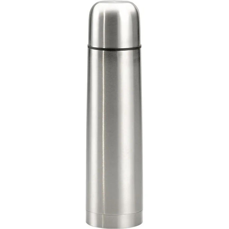 axentia Edelstahl-Isolierbehälter Isolierflasche für Warm-und Kaltgetränke, silber, ca. 1000 ml