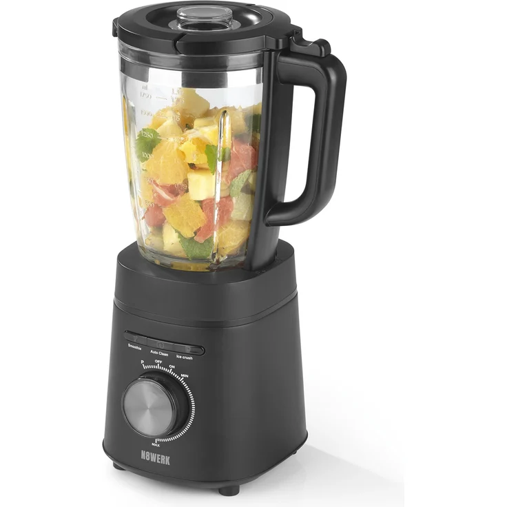 N8WERK Standmixer in der Midnight Edition, 1,75L Glasbehälter, Auto-Clean-Funktion – Bild 1