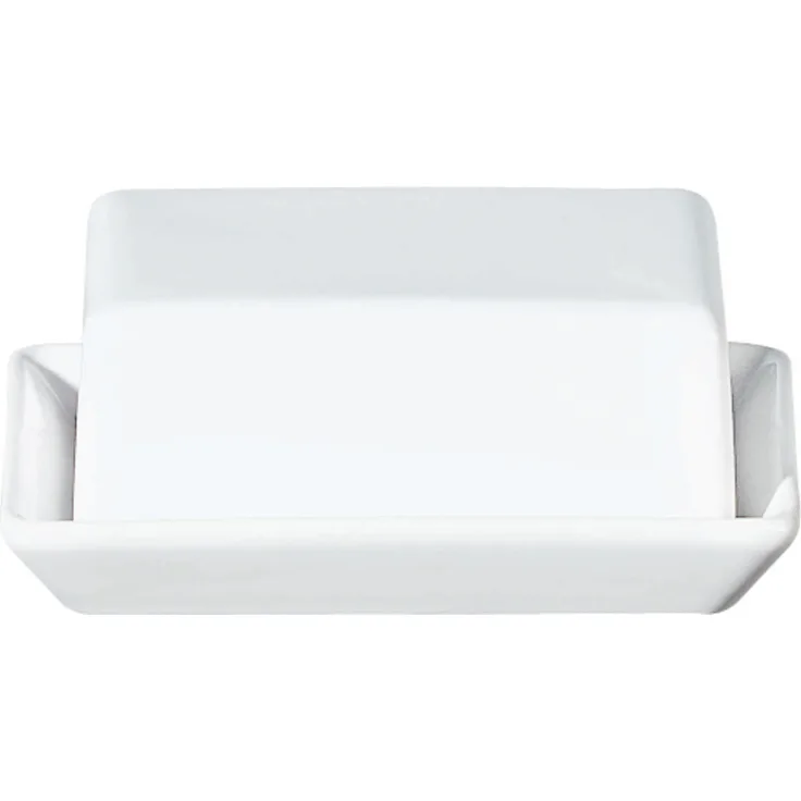ASA Grande Butterdose, Keramik, weiß glänzend, 16.5x13.5x7 cm