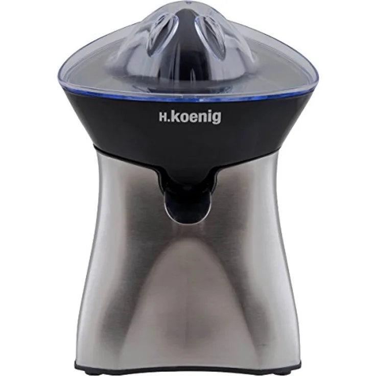 H.Koenig AGR60 Zitruspresse elektrisch - 2 Presskegel - Tropfstopp - 60 W - Edelstahl - silber