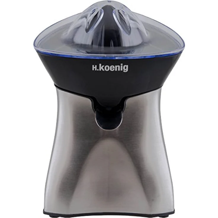 H.Koenig AGR60 Zitruspresse elektrisch - 2 Presskegel - Tropfstopp - 60 W - Edelstahl - silber
