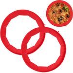 Anck 2 Stück verstellbare Tortenunterlage aus Silikon für Torten von 20,3 cm bis 30,5 cm Durchmesser, roter Silikonkuchenschutz verstellbar