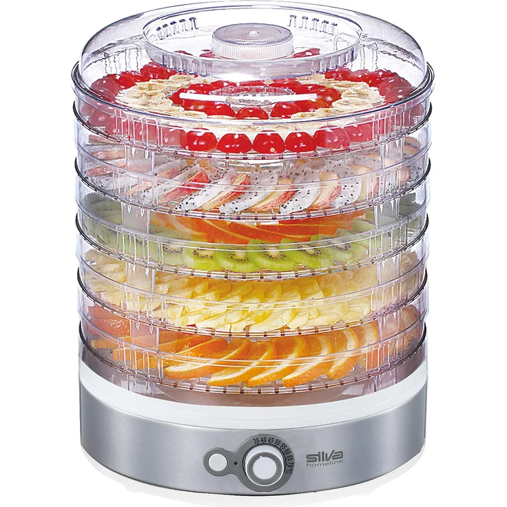 Silva Homeline DA 401 Dörrautomat mit bis zu 5 Etagen, 500, Rostfreier Stahl & Kunststoff, Weiß-Inox – Bild 1