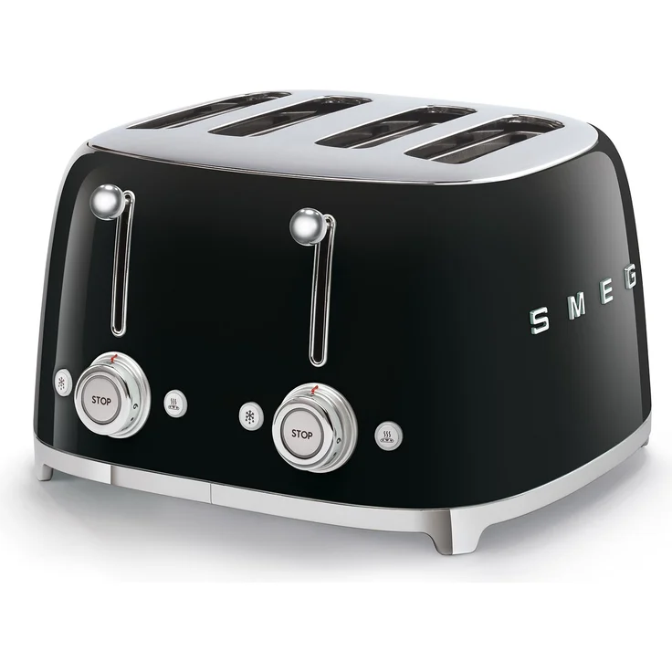 Smeg TSF03BLEU 4-Scheiben-Toaster, 2000W, 6 Bräunungsstufen, Metall, schwarz