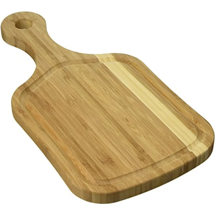 Richardson Sheffield PADDLE Schneidebrett, 2 x 38 x 19.3 cm, mit Saftrille, Holzbrett Küche, Cutting Board, Brettchen, Küchenutensilien Holz, Bambus, Braun