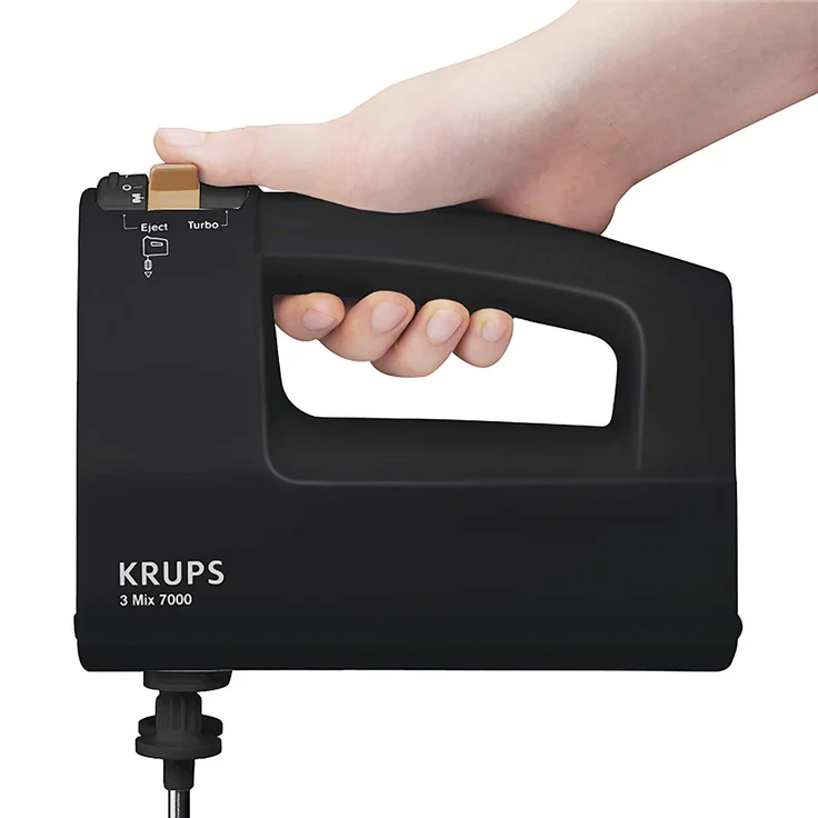 Krups 3 MIX 7000 Handmixer 60 Jahre Edition F6085, 500W, ergonomischer Griff, Geschwindigkeitsregler, Schneebesen & Knethacken aus Edelstahl, bis zu 1kg Brotteig, schwarz-kupfer – Bild 2