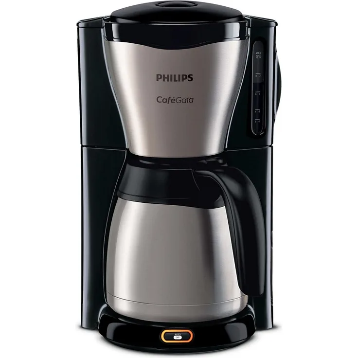Philips HD7548 Gaia Therm Filterkaffeemaschine mit Thermokanne, für 15 Tassen, schwarz-grau