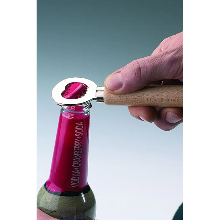 Westmark Flaschenöffner, Kronkorkenöffner, Länge: 14,1 cm, Stahl-Holz, Woody, Braun-Silber, 10082270 – Bild 3