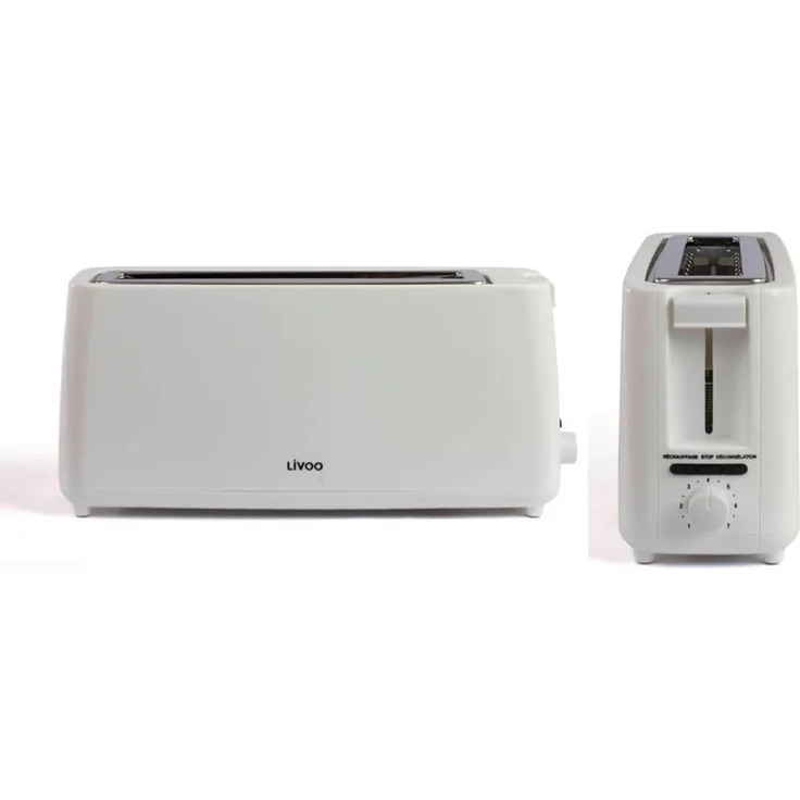 LIVOO Breit-Schlitz Toaster Toastgerät breiter Schlitz DOD168W weiß