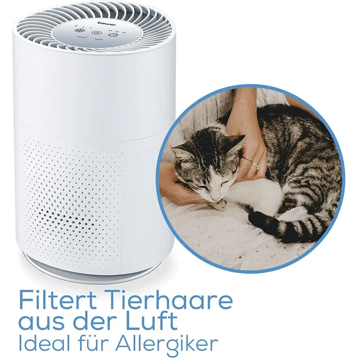 Beurer LR 220 Luftreiniger, für Räume bis 37 m², mit HEPA-Filter H13, Timer & Nachtmodus, weiß (66375) – Bild 6