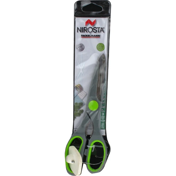 FACKELMANN Superschere mit Öffner Nirosta-Praktika 21cm in grau-grün-Silber, Klinge: Edelstahl, ca