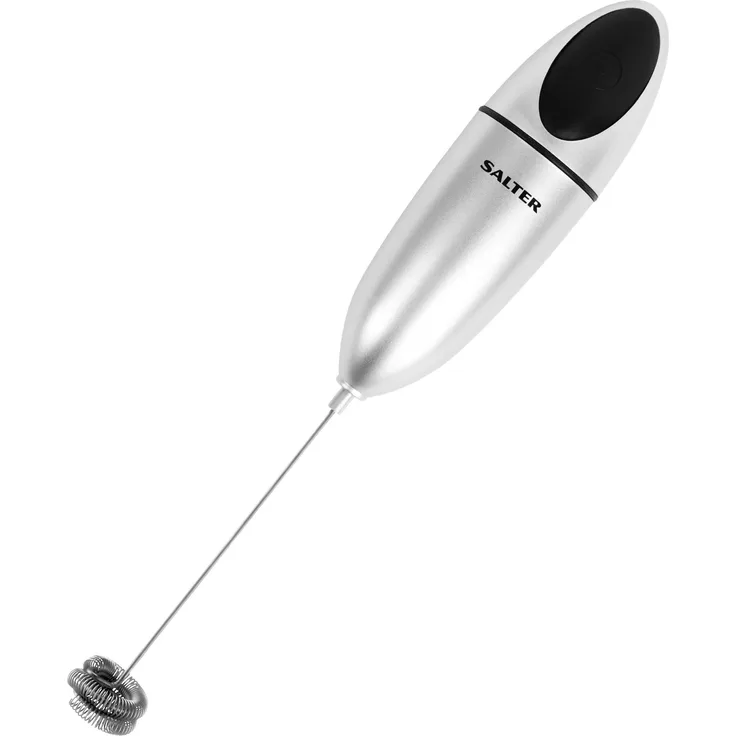 Salter 546 SVXR | Batteriebetriebener elektrischer Milchaufschäumer Stab aus Edelstahl für Milch, Milchshakes, Soßen und andere Getränke - Silber