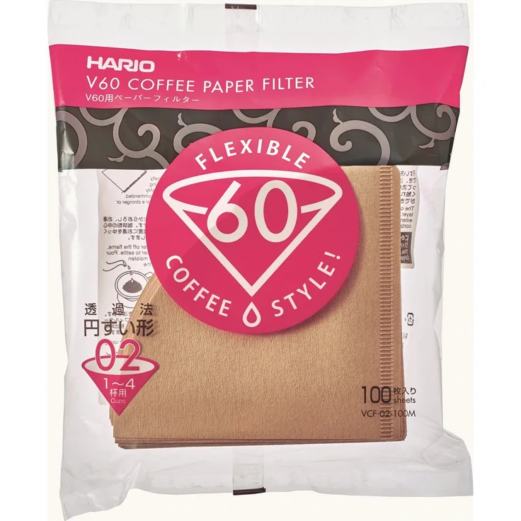 Hario VCF-02-100M Papierfilter, natur, Größe 02-100 Stück
