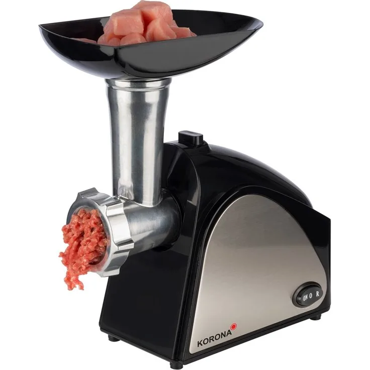 Korona 25200 Edelstahl Fleischwolf für herzhafte und süße Speisen - Inklusive Gebäck-, Kebbe-, und Wurstfülleraufsatz