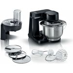 Bosch MUMS2EB01 Küchenmaschine, 700W, 3,8L Schüssel, 4 Geschwindigkeiten, inkl. Patisserie-Set, Durchlaufschnitzler, schwarz, Serie: MUMS
