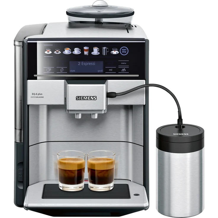 Siemens TE657F03DE EQ.6 plus Extraklasse Kaffeevollautomat inklusive Milchsystem, Edelstahl – Bild 1