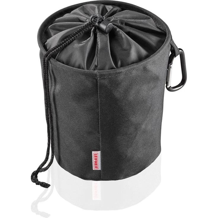 Leifheit Wäscheklammerbeutel mit Haken zum aufhängen, für bis zu 100 Wäscheklammern, schmutzsicherer Klammerbeutel für frische Wäsche, Klammerkorb aus engmaschigen Stoff, peg bag, schwarz – Bild 1