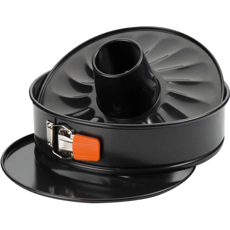 Le Creuset Antihaft Springform mit Rohrboden, Rund, Ø 26 cm, PFOA-frei, Sauerteigbeständig, Aus Karbonstahl gefertigt, Anthrazit-Orange – Bild 1