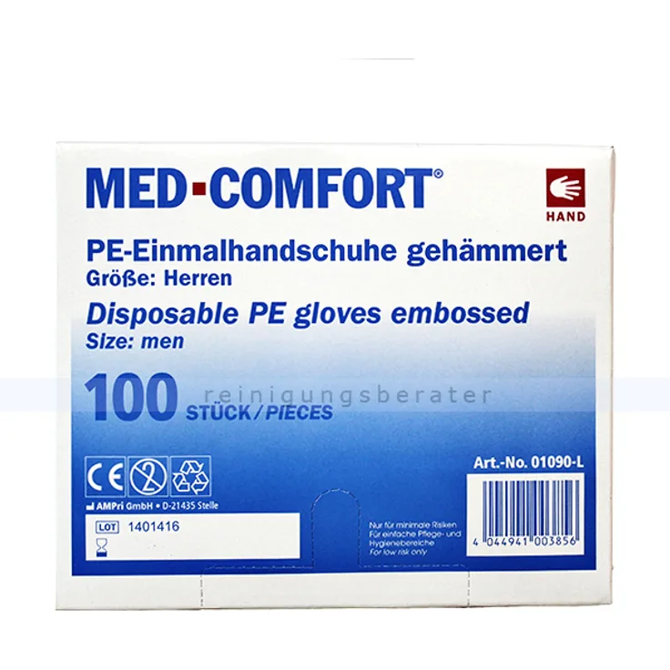 Ampri Lebensmittelhandschuhe Med Comfort transparent L
