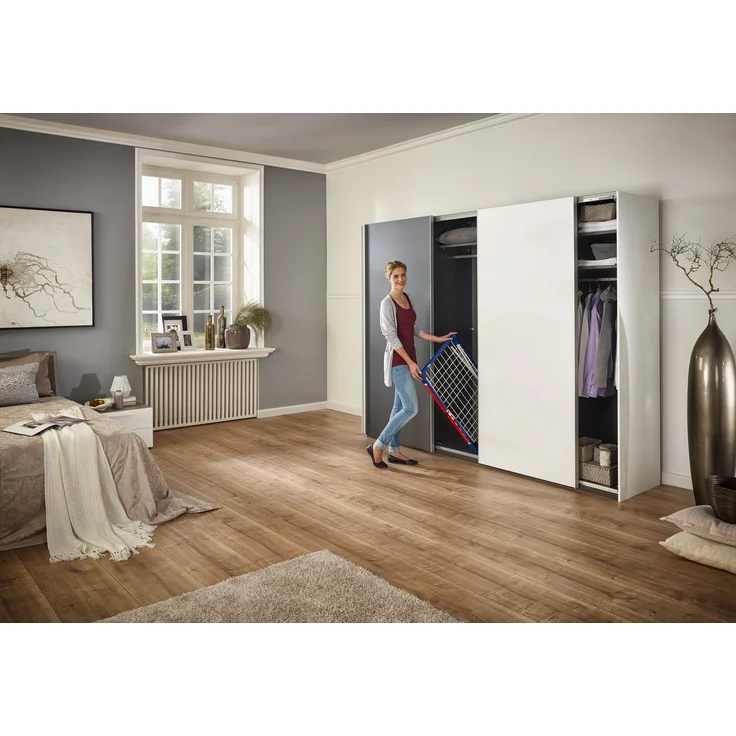 Leifheit Standtrockner Pegasus 150 Solid Slim, standfester Wäscheständer mit Flügeln auch für lange Kleidungsstücke, besonders schmaler Flügelwäschetrockner passt auch durch enge Türen, energiesparend – Bild 7