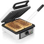 Princess 2in1 Doppel Waffeleisen dicke Belgische Waffeln 19x19cm Wafflemaker Waffelgabel
