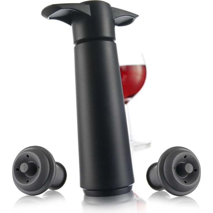 Vacu Vin 09814606 Weinpumpe schwarz mit 2 Stopfen - Preisvergleich – Bild 1