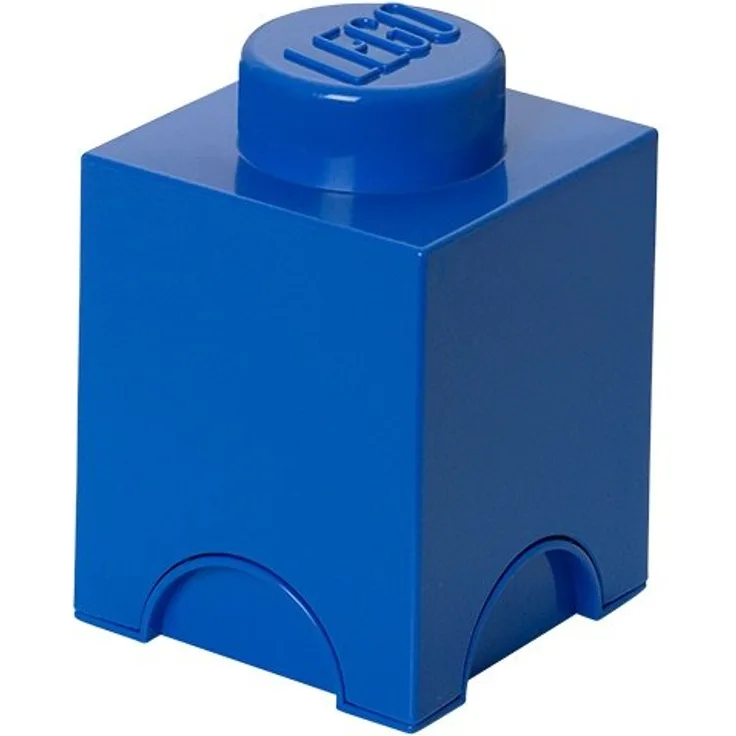 LEGO Aufbewahrungsstein, 1 Noppe, Stapelbare Aufbewahrungsbox, 1,2 l, blau
