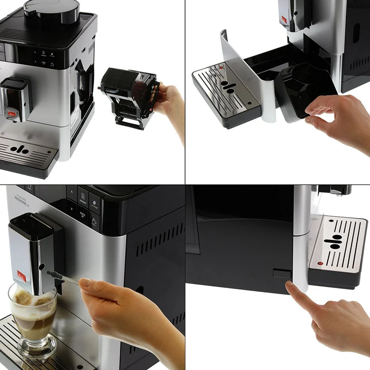 Melitta Caffeo Passione OT F531-101, Kaffeevollautomat mit Milchsystem und integriertem Mahlwerk, One Touch Funktion, Silber – Bild 9