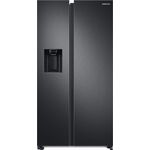 Samsung RS6GA8842B1/EG Side-by-Side-Kühlschrank, freistehend, Black Steel, NoFrost, Schnellgefrieren, Wasser- und Eiswürfelspender, Festwasseranschluss, Breite 91.2 cm