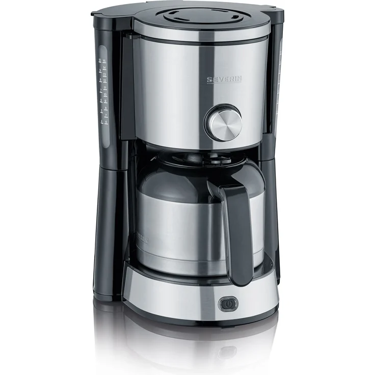 SEVERIN KA 4845 Type Switch Kaffeemaschine (Für gemahlenen Filterkaffee, 8 Tassen, Inkl. Thermokanne) edelstahl-schwarz – Bild 1