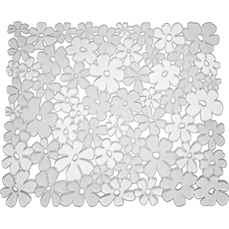 iDesign Blumz Spülbeckeneinlage, reguläre Spülbeckenmatte aus PVC Kunststoff, durchsichtig