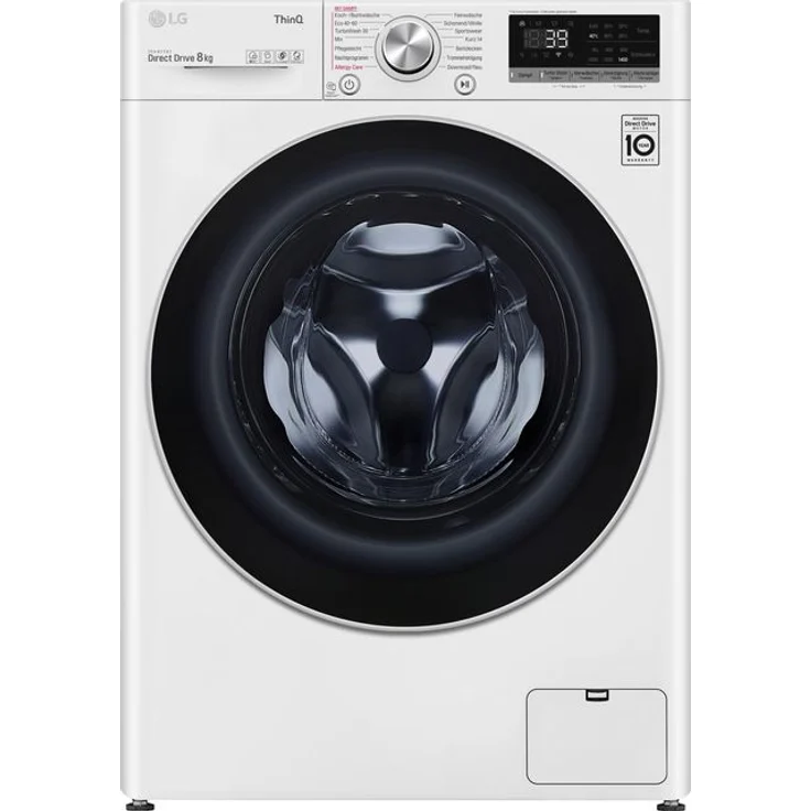 LG F4WV708P1E, Frontlader-Waschmaschine, A, Fassungsvermögen 8 kg, Standgerät, Breite 60 cm, Mengenautomatik, Startzeitvorwahl – Bild 1