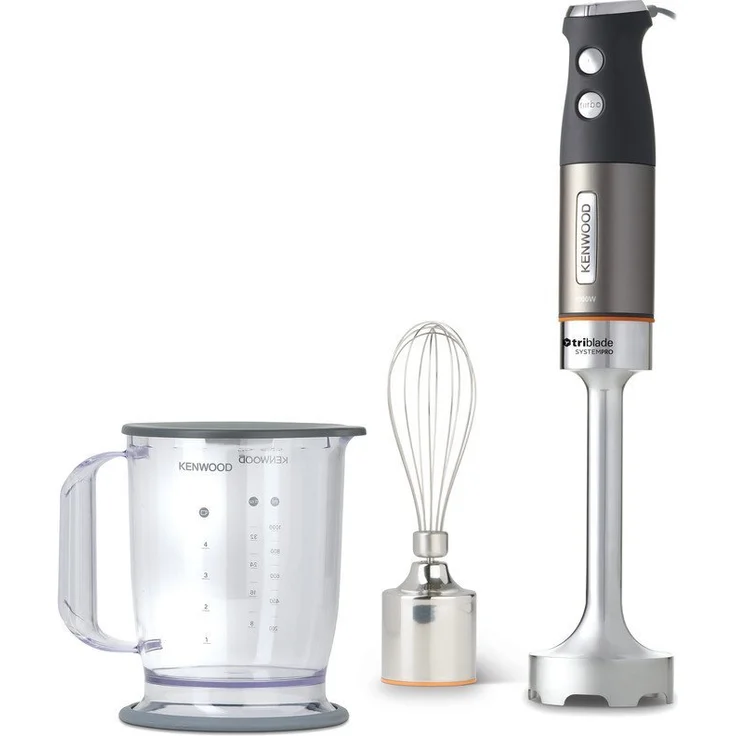 Kenwood HDM800 SI Stabmixer | Pürierstab mit 1.000 Watt Leistung | Triblade 3-Flügel-Messer für schnelleres Pürieren | Inkl. Schneebesen und Mixbecher | Ideal zur Zubereitung von Suppen und Smoothies  – Bild 2