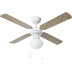 Bestron Deckenventilator mit Lampe, Ø 102 cm, 50 W, Weiß-Ahorn