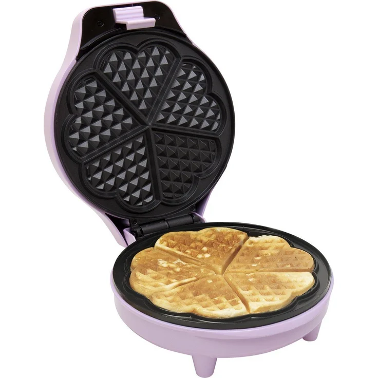 Bestron Waffeleisen für klassische Herzwaffeln, Retro Design, Sweet Dreams, 700 Watt, Rosa – Bild 2