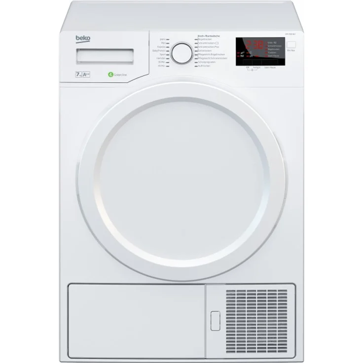 Beko DPS 7405 W3, Wärmepumpentrockner, A++, Fassungsvermögen 7 kg, Standgerät, Breite 59,5 cm, Kindersicherung, Startzeitvorwahl – Bild 1
