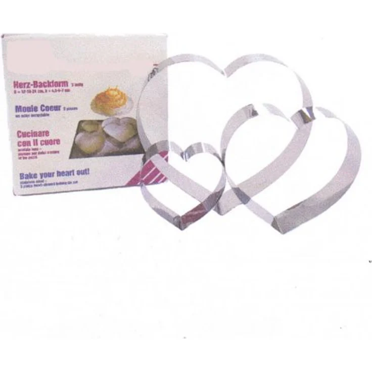Lares Herzbackform 3tlg. in Karton 12 cm Edelstahl 6002 – Bild 1