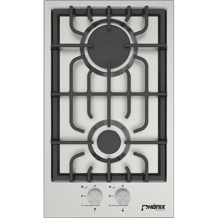 Phönix Germany Domino-SL Gaskochfeld Edelstahl Gaskocher 2 flammig