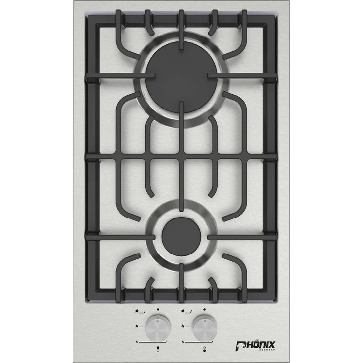 Phönix Germany Domino-SL Gaskochfeld Edelstahl Gaskocher 2 flammig