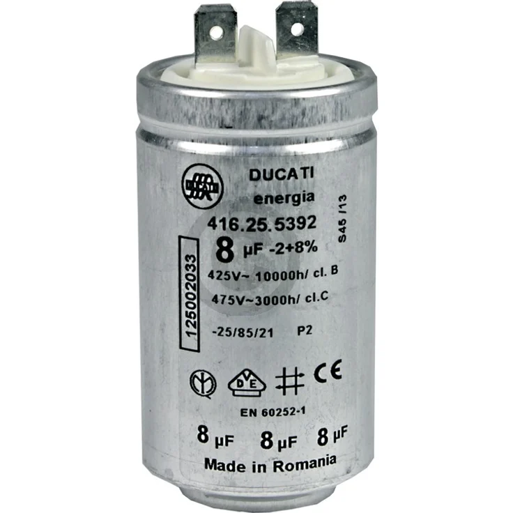 Kondensator AEG 125002033-4 8µF 425-475V mit Steckfahnen für Trockner