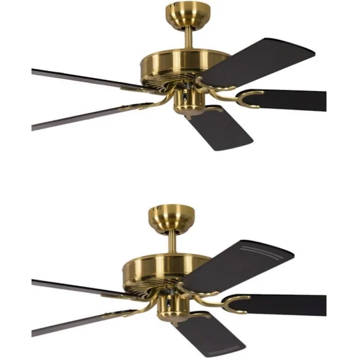 Pepeo 13332010132_v3 Deckenventilator Potkuri, Flügel, 240 V, Messing seidenmatt-Schwarz