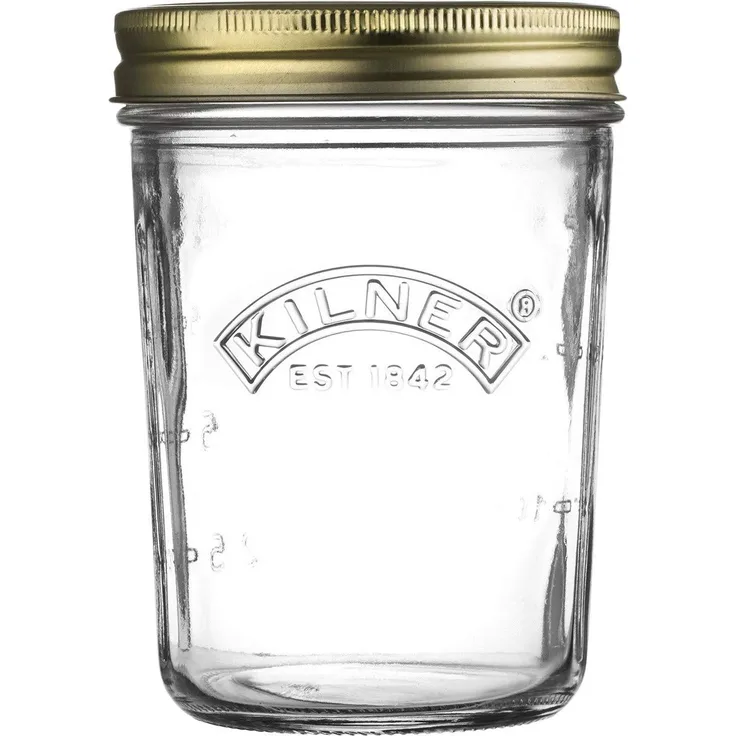 Kilner Einmachglas mit weiter Öffnung, 350 ml Einkochglas, Glas, transparent