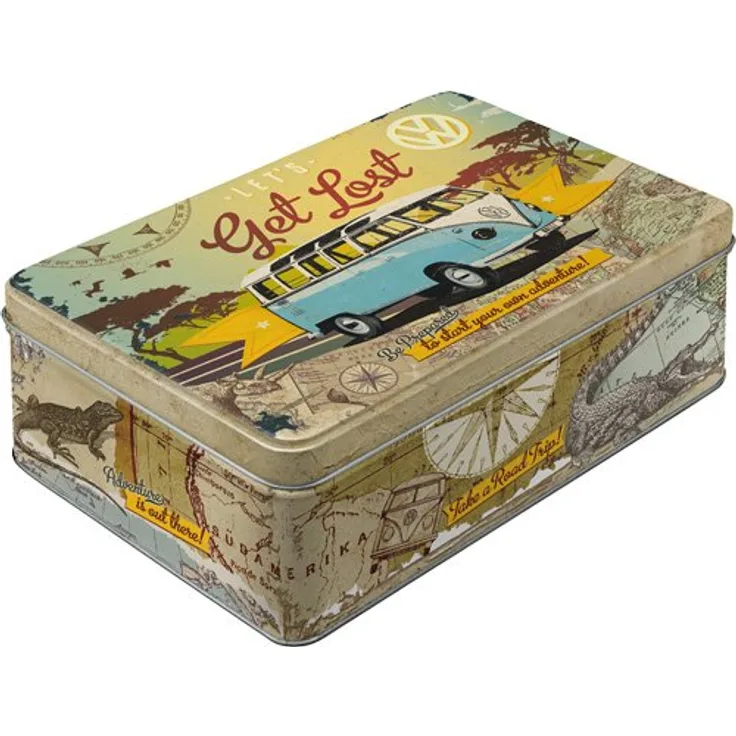 Nostalgic Art 30701 Vorratsdose, Metall, Volkswagen Bulli - Let's Get Lost, 23 x 16 x 7 cm