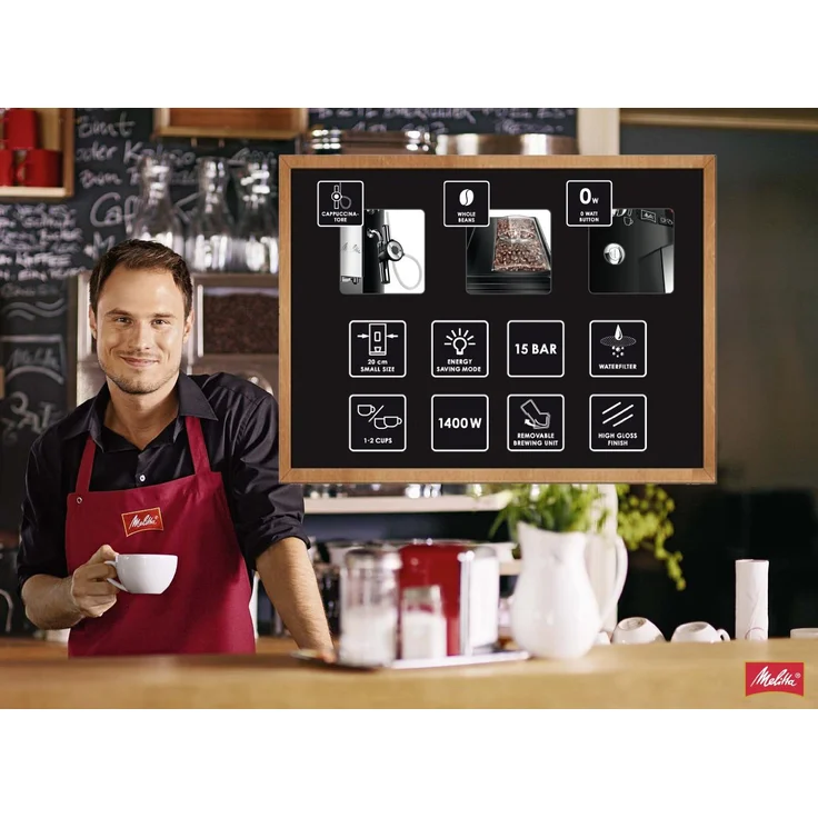 Melitta Caffeo Solo & Perfect Milk E957-103 Schlanker Kaffeevollautomat mit Auto-Cappuccinatore und integriertem Mahlwerk | Automatische Reinigungsprogramme | Automatische Mahlmengenregulierung | Silber, mit Milchsystem – Bild 6
