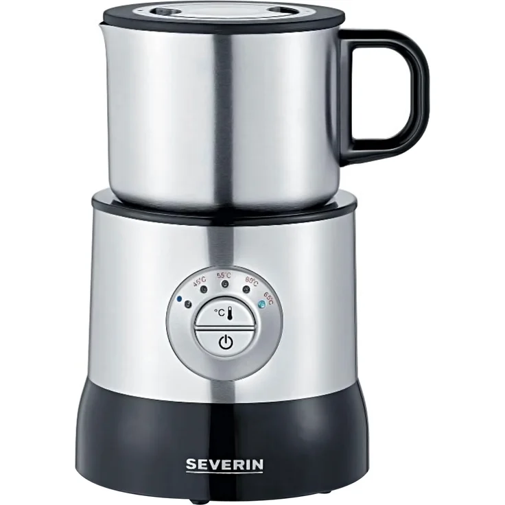 Severin SM 3583 Induktions-Milchaufschäumer, 500 Watt, 0,7L, Abschaltautomatik, Edelstahl-gebürstet/schwarz – Bild 1